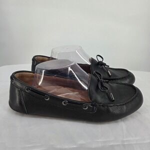 Vionic Virginia Womens Moccasin Loafers 10 Black Leather Driving Shoes